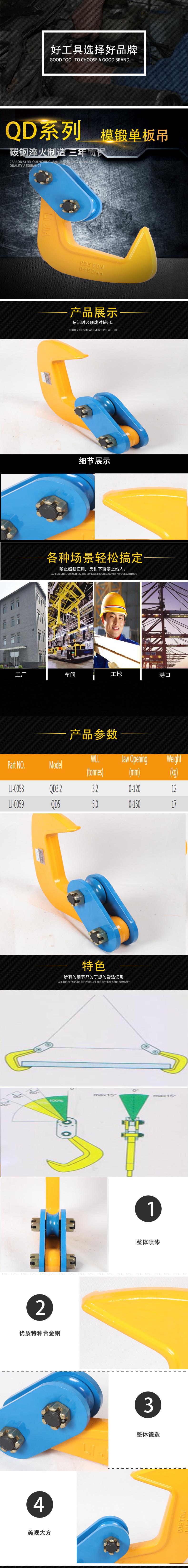 QD模鍛單板起重鉗